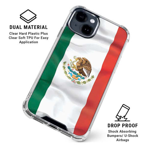 Mexico Flag iPhone 15 Clear Case